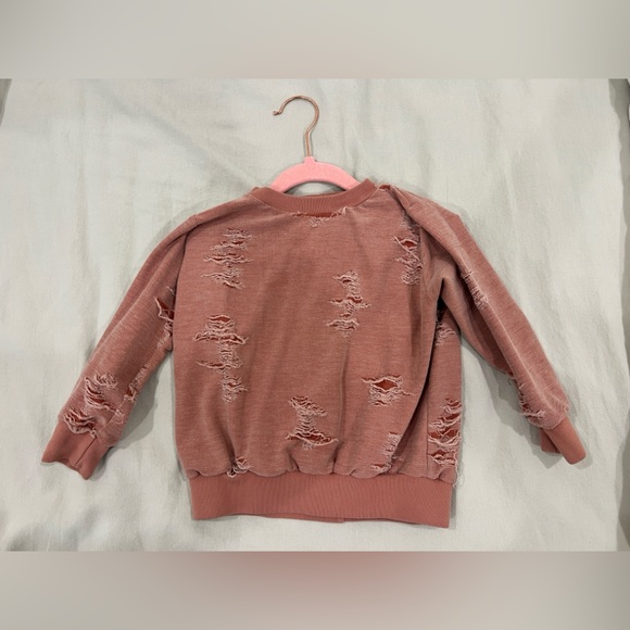 Other - Hand Sewn Distressed Pink Sweater